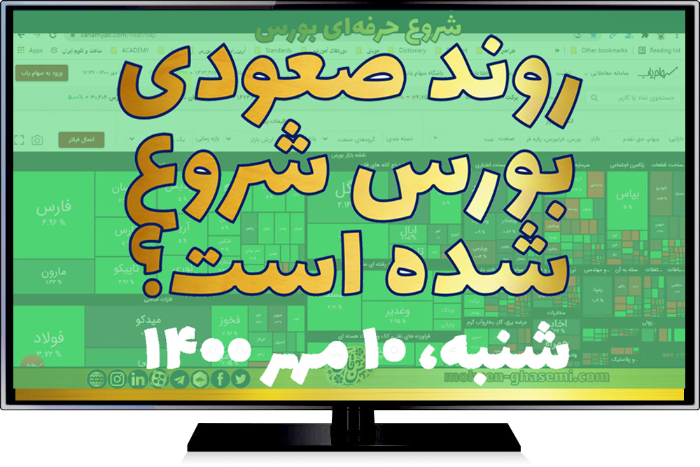 آیا روند صعودی بورس شروع شده است؟ دکتر محسن قاسمی با انتشار یک ویدئوی کوتاه تحلیل روند بورس را در پایان معاملات 10 مهر 1400 بروز کرد